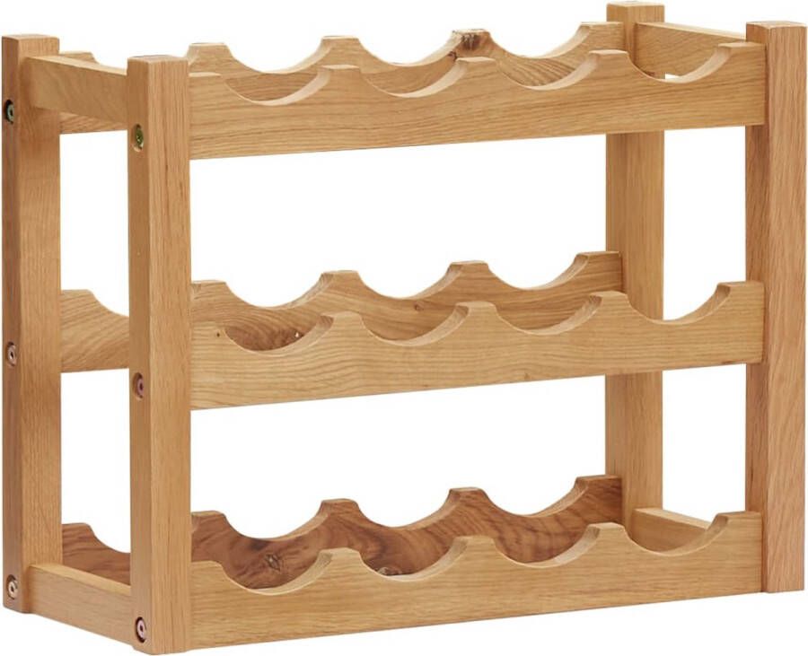 VidaXL -Wijnrek-voor-12-flessen-47x21x36-cm-massief-eikenhout