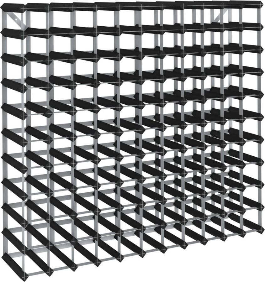 VidaXL -Wijnrek-voor-120-flessen-massief-grenenhout-zwart