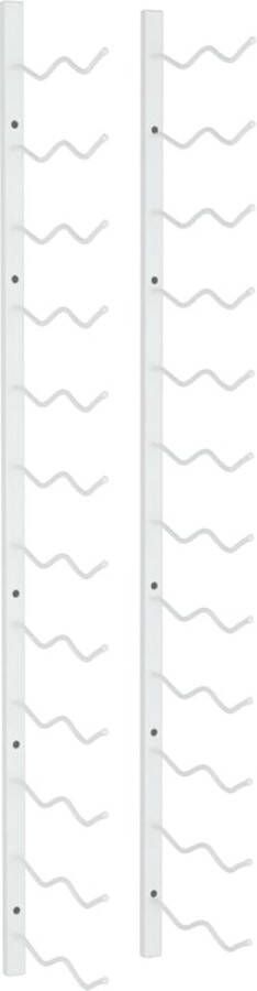 VidaXL -Wijnrek-voor-24-flessen-wandmontage-ijzer-wit