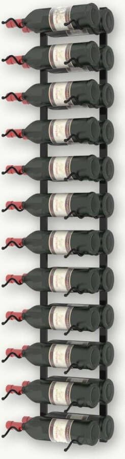 vidaXL Wijnrek voor 24 flessen wandmontage ijzer zwart