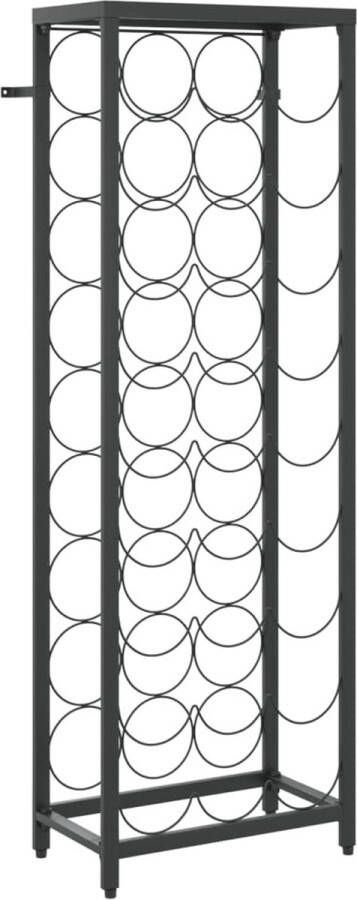 VidaXL -Wijnrek-voor-27-flessen-34x18x100-cm-smeedijzer-zwart