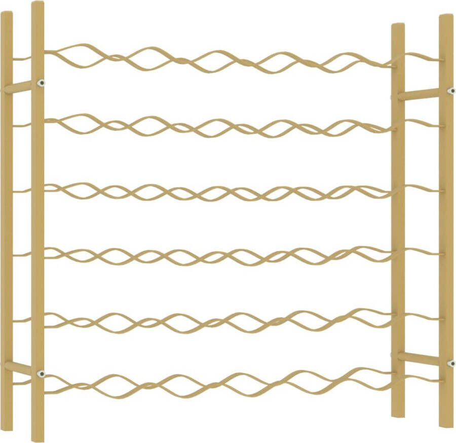 VidaXL -Wijnrek-voor-36-flessen-metaal-goudkleurig