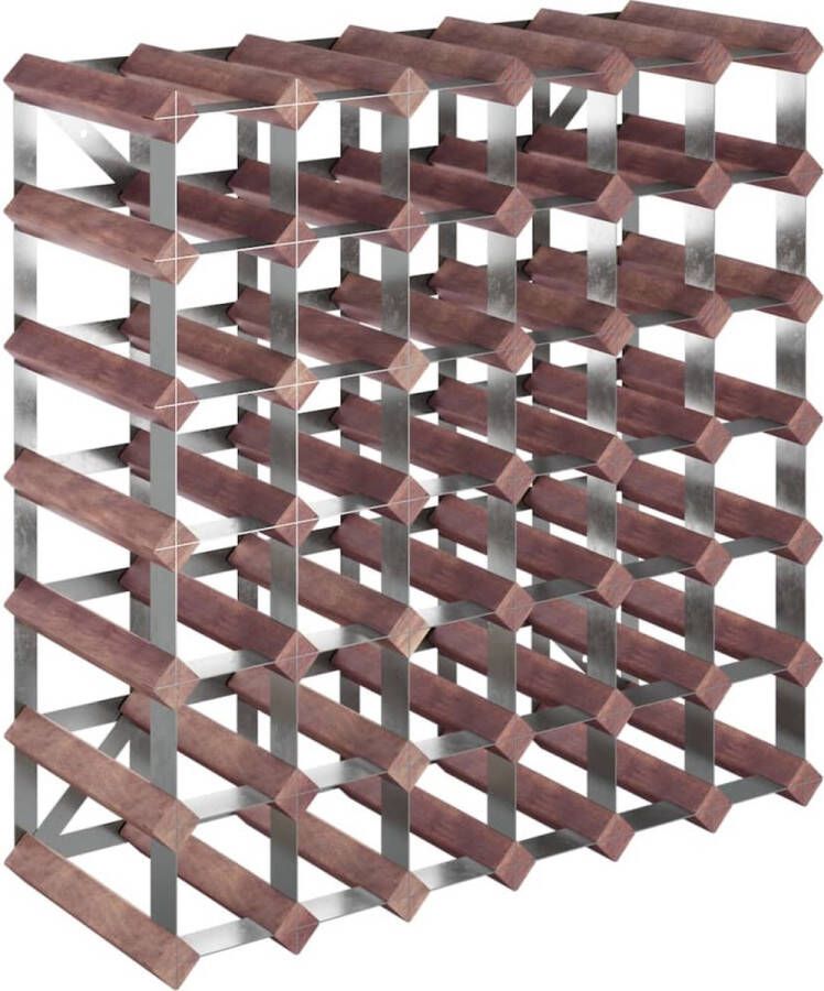 VidaXL -Wijnrek-voor-42-flessen-massief-grenenhout-bruin