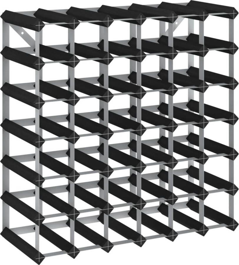 VidaXL Wijnrek voor 42 flessen massief grenenhout zwart