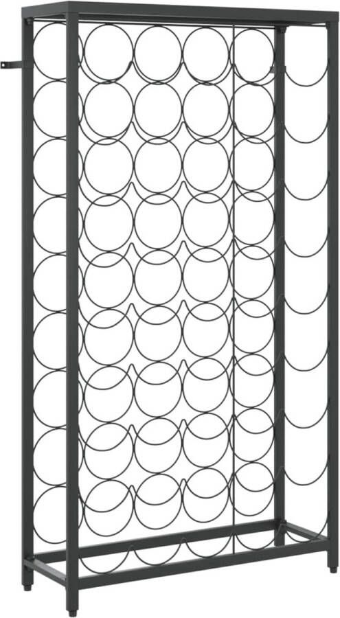 VidaXL -Wijnrek-voor-45-flessen-54x18x100-cm-smeedijzer-zwart