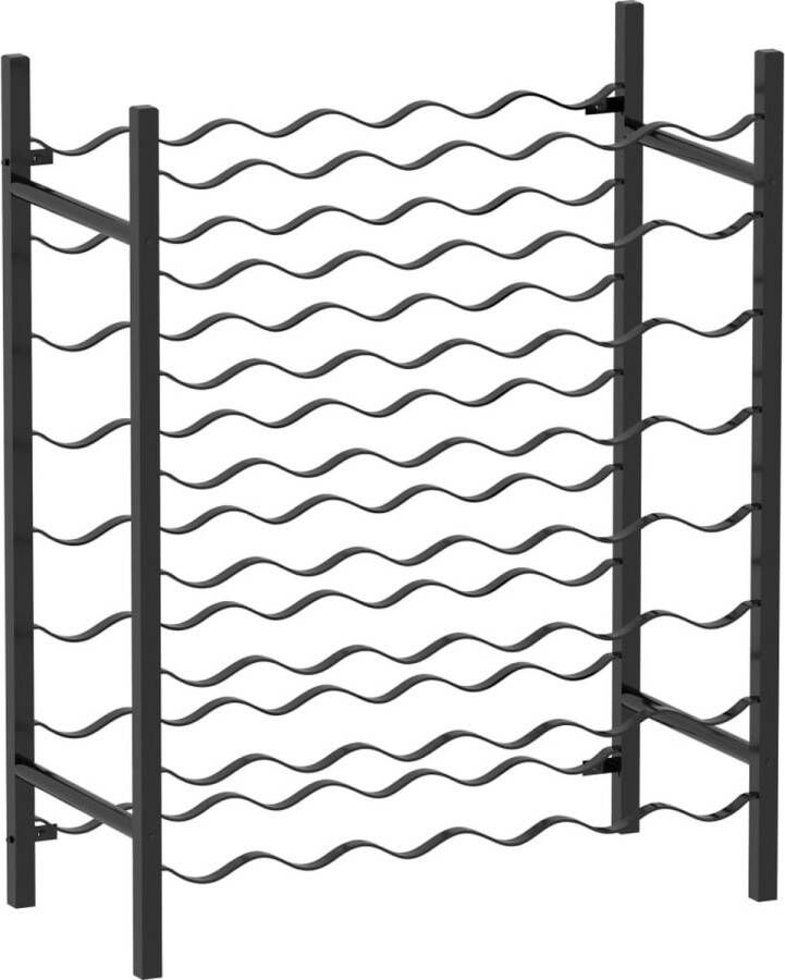 VidaXL -Wijnrek-voor-48-flessen-metaal-zwart