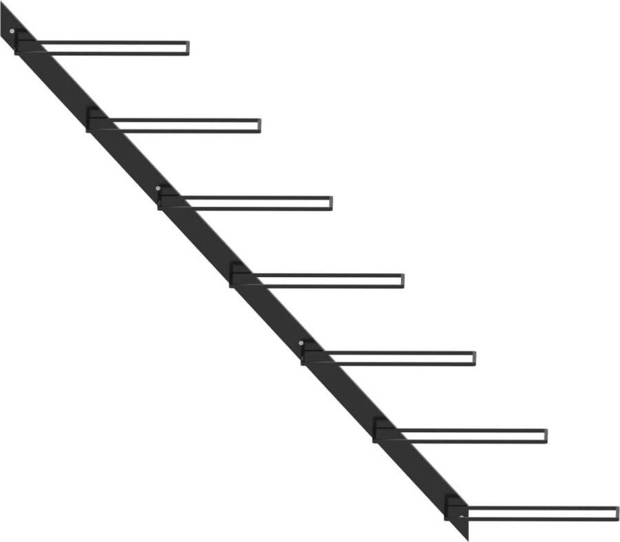 VidaXL -Wijnrek-voor-7-flessen-wandmontage-metaal-zwart