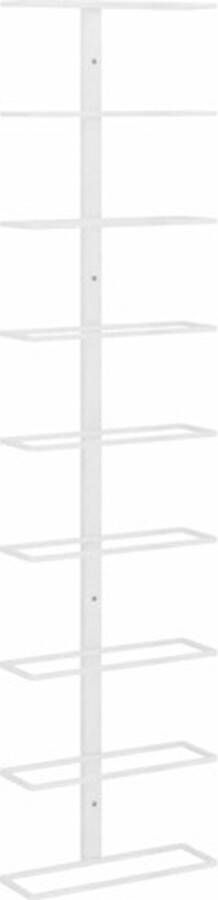 VidaXL -Wijnrek-voor-9-flessen-wandmontage-ijzer-wit