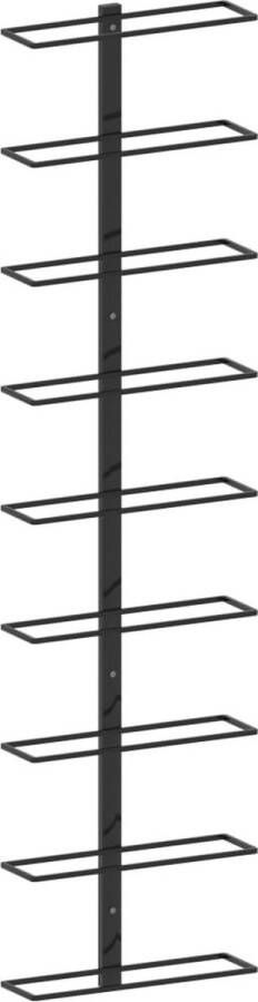 VidaXL -Wijnrek-voor-9-flessen-wandmontage-ijzer-zwart