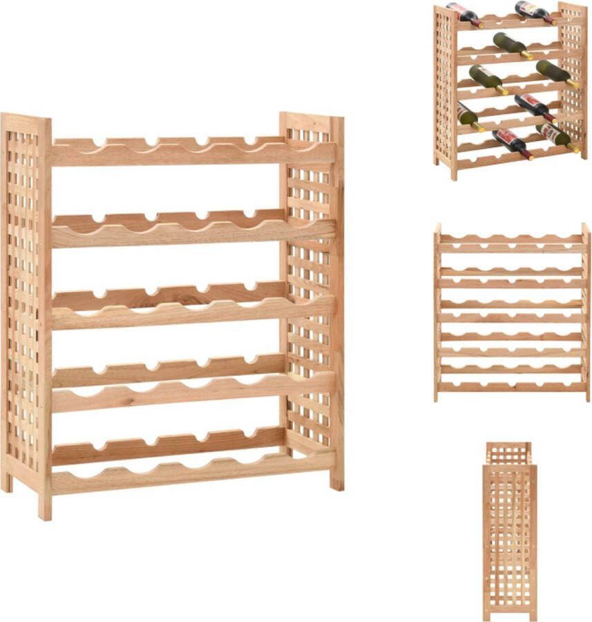 VidaXL Wijnrek Walnotenhout 5-laags 63 x 25 x 73 cm Max 25 flessen Wijnrek