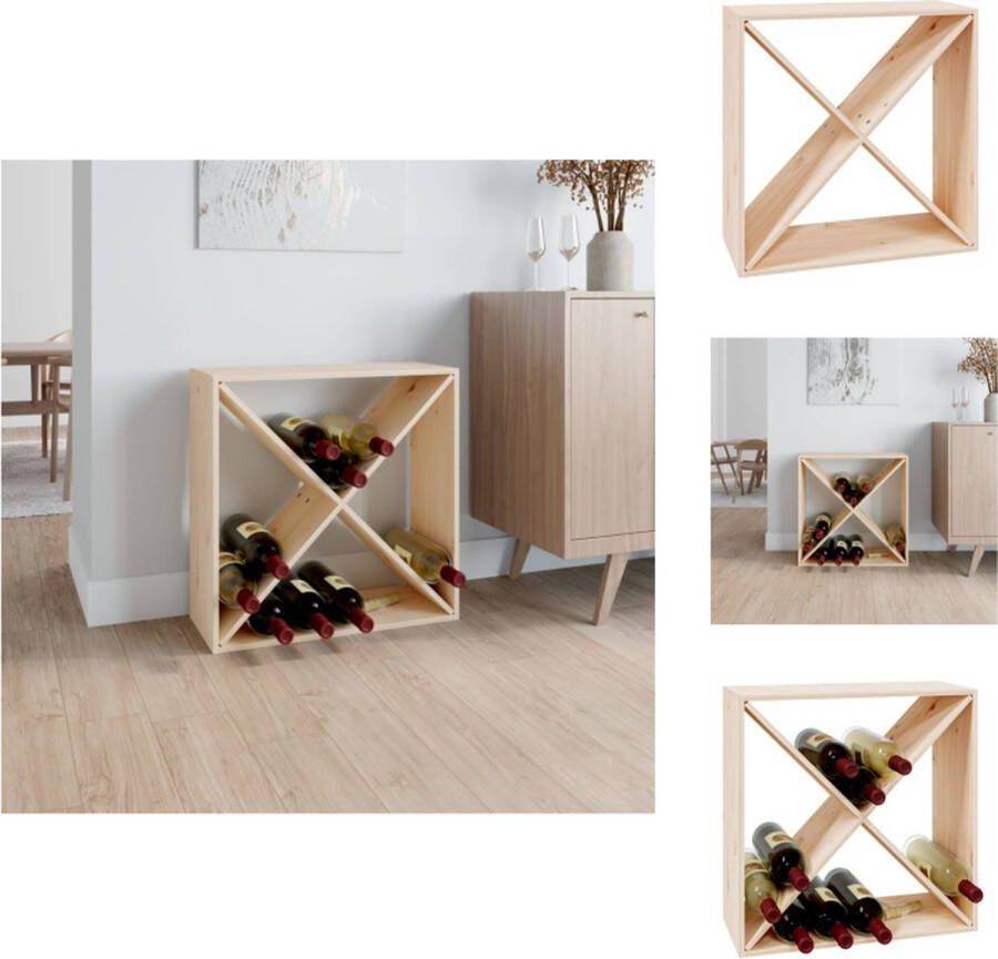 VidaXL Wijnrekken 62 x 25 x 62 cm Massief grenenhout Wijnrek
