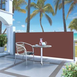 VIDAXL windscherm uittrekbaar 140x300cm grijs + bruin