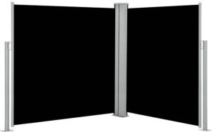 VidaXL Windscherm uittrekbaar 140x600 cm zwart