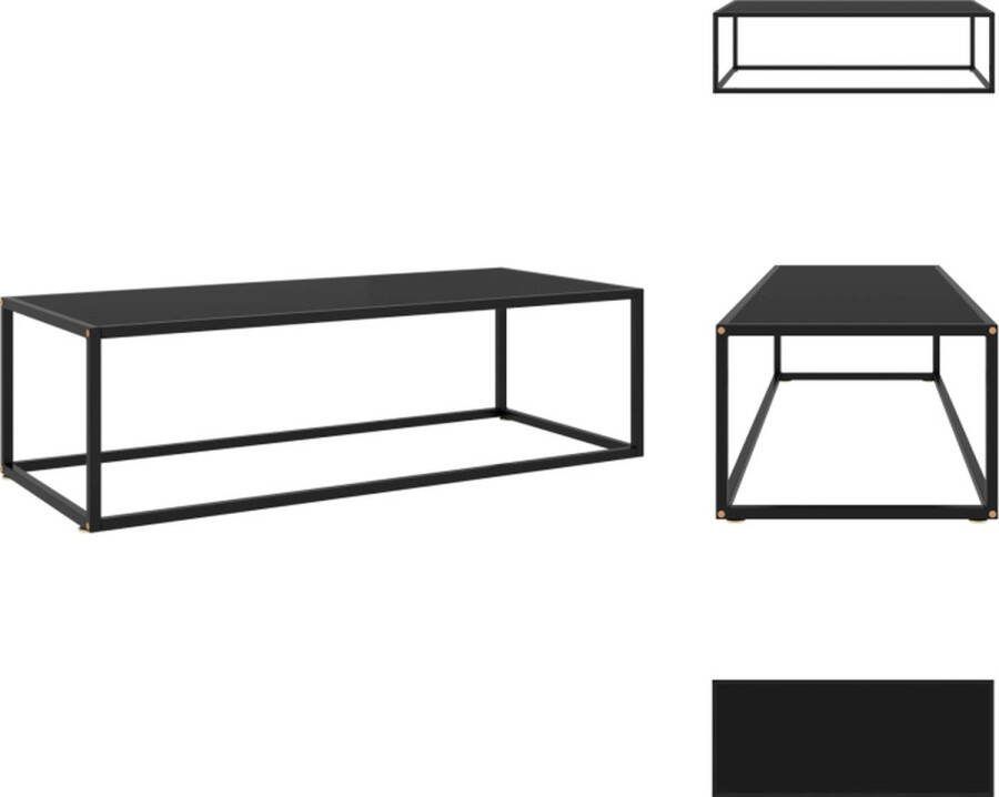 VidaXL Woonkamertafel Salontafel 120 x 50 x 35 cm Gehard glas Zwart Tafel