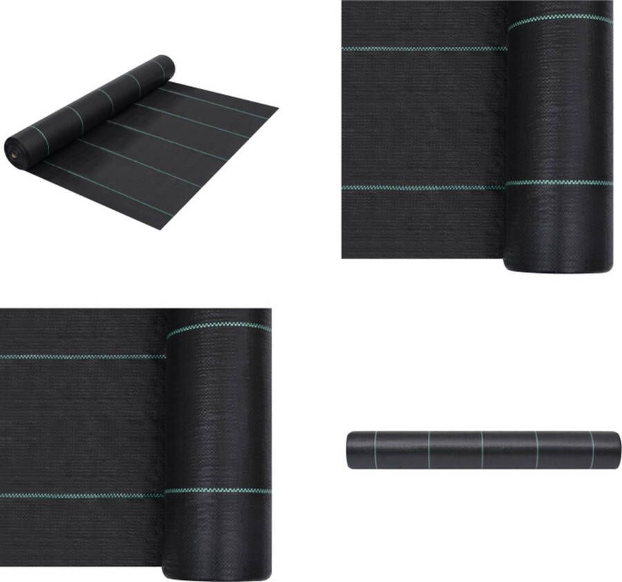 VidaXL Worteldoek 1x50 m PP zwart Onkruiddoek Onkruiddoeken Doek Doeken