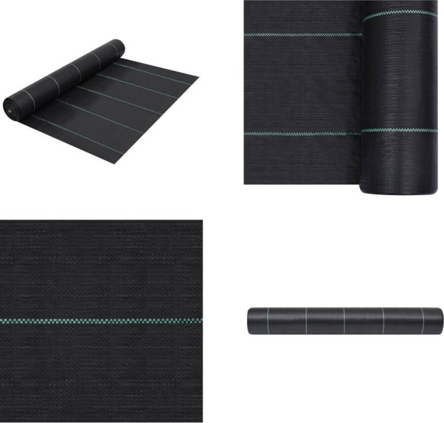VidaXL Worteldoek 2x10 m PP zwart Onkruiddoek Onkruiddoeken Doek Doeken