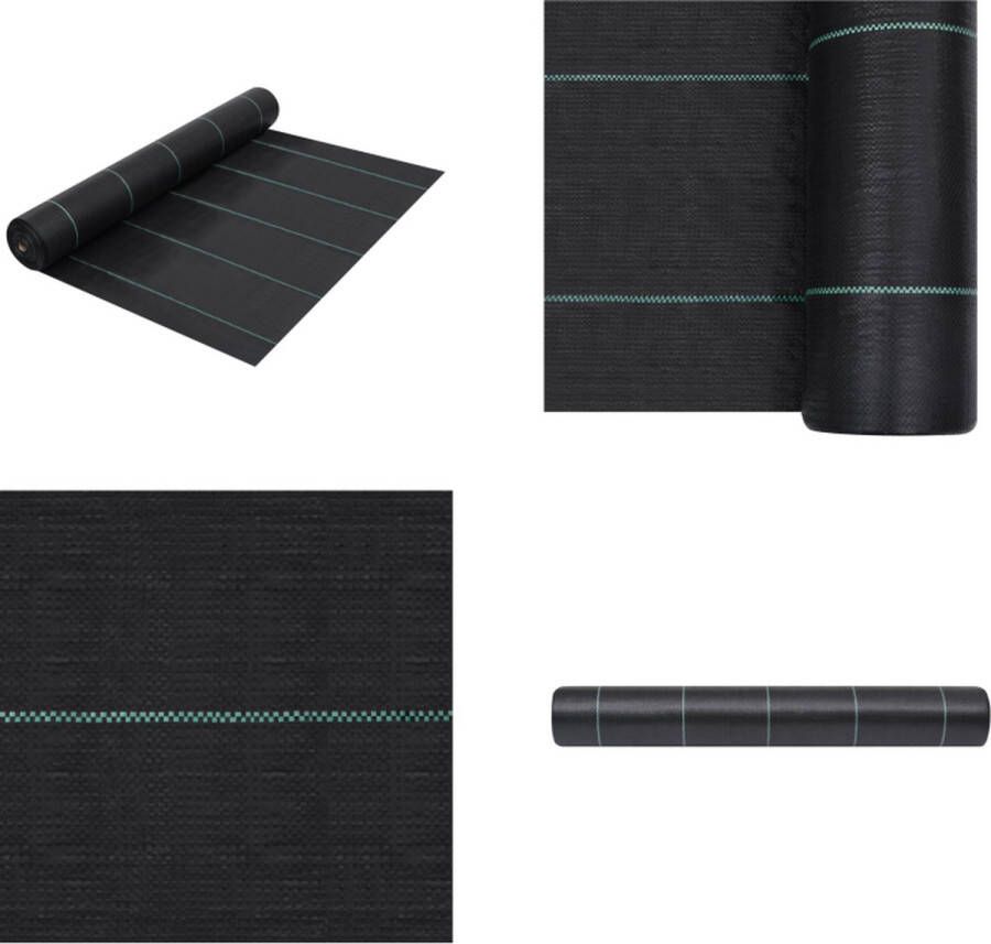 VidaXL Worteldoek 2x100 m PP zwart Onkruiddoek Onkruiddoeken Doek Doeken
