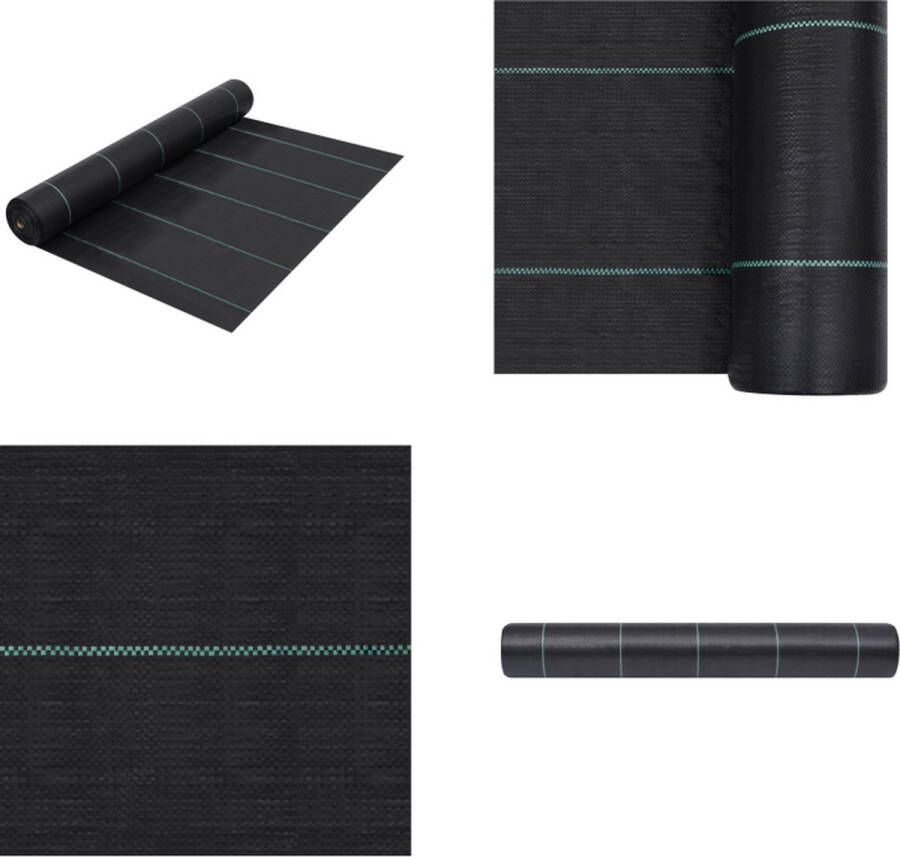 VidaXL Worteldoek 2x150 m PP zwart Onkruiddoek Onkruiddoeken Doek Doeken