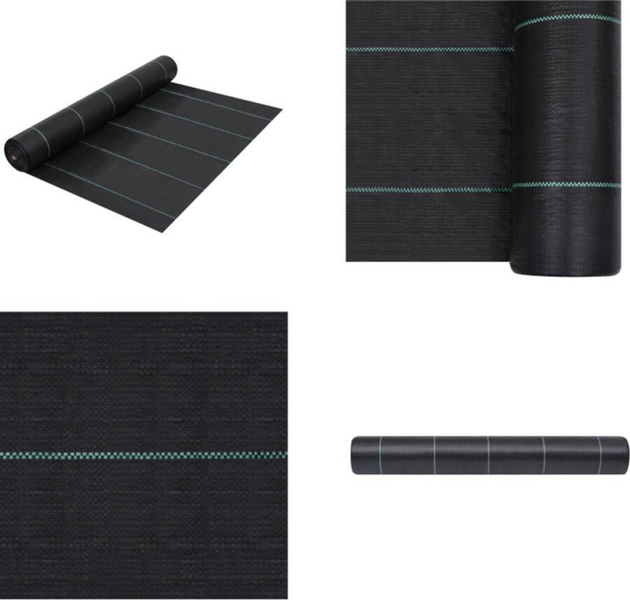 VidaXL Worteldoek 2x25 m PP zwart Onkruiddoek Onkruiddoeken Doek Doeken