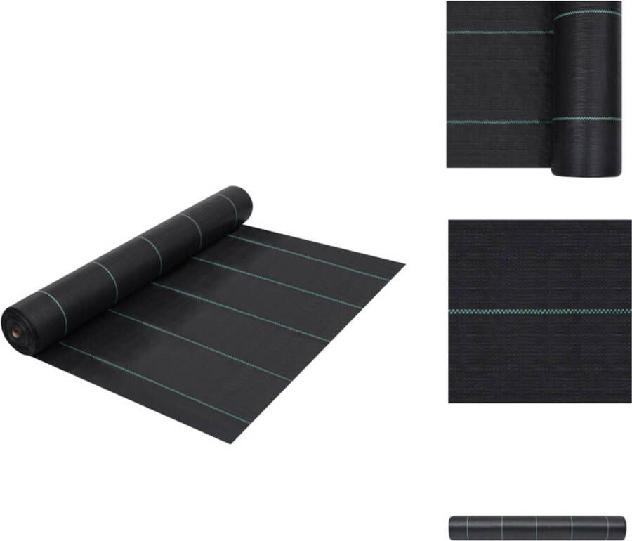 VidaXL Worteldoek zwart 1 x 10 m uv-gestabiliseerd 60 g m² Worteldoek