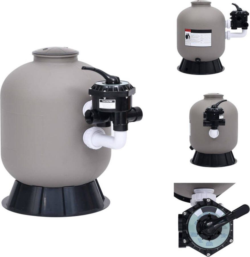 VidaXL Zandfilter Zwembadfilter 485x700 mm Grijs Zwembadfilter