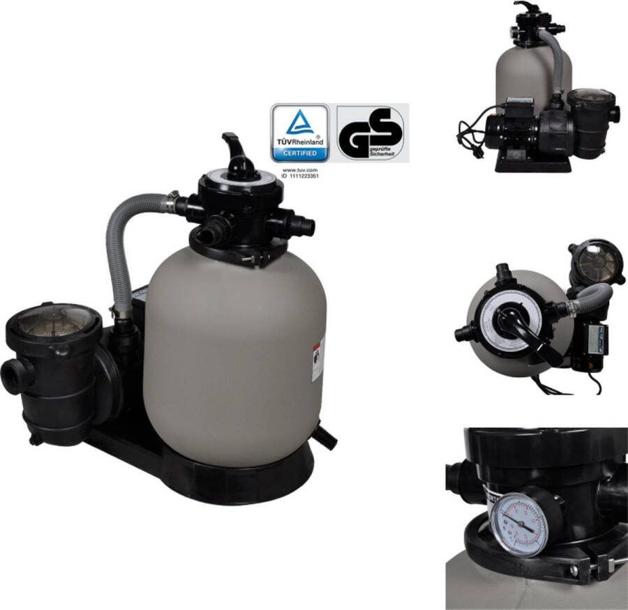 VidaXL Zandfilterpomp 17.000 L u 35.6 cm GS gecertificeerd Zwembadfilter