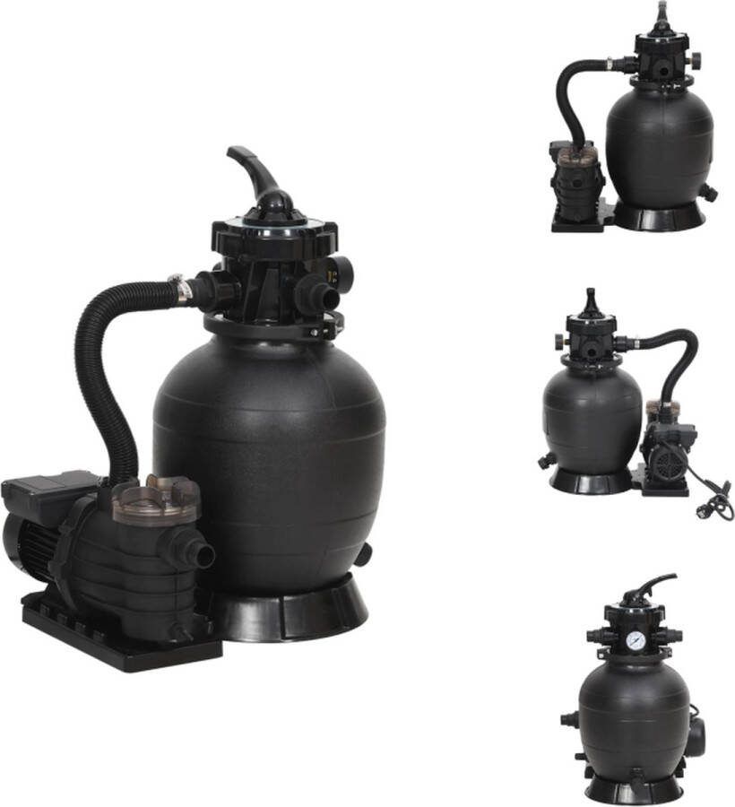 VidaXL Zandfilterpomp 45x30x64.6 cm zwembadfilter voor 10.000 l u onderhoudsarm en duurzaam met multipoortventiel geschikt voor 32 mm 38 mm slangen geschikt voor bovengrondse zwembaden Zwembadfilter