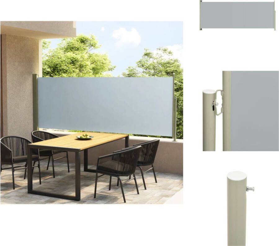 VidaXL Zijscherm Polyester Grijs 117 x (0 300) cm UV-Bestendig Parasol