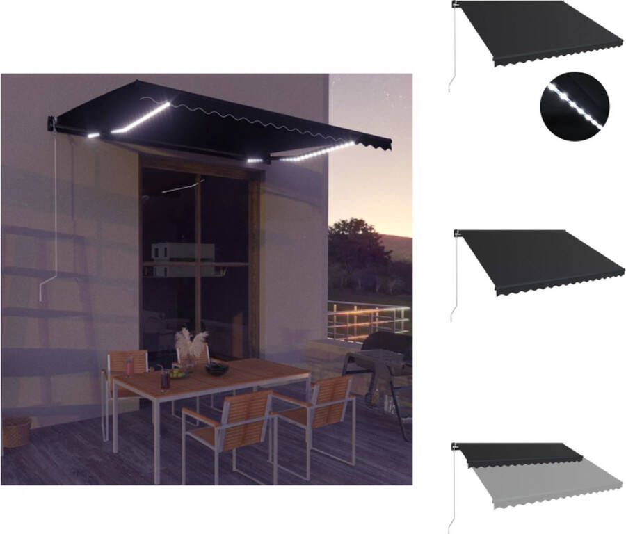 VidaXL Zonnescherm Buitenluifel 450x300 cm Lichtgewicht aluminium frame Waterbestendig Inclusief LED verlichting Vensterzonwering
