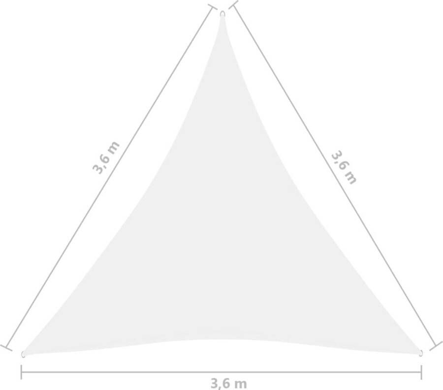 VidaXL Zonnescherm driehoekig 3.6x3.6x3.6 m oxford stof wit