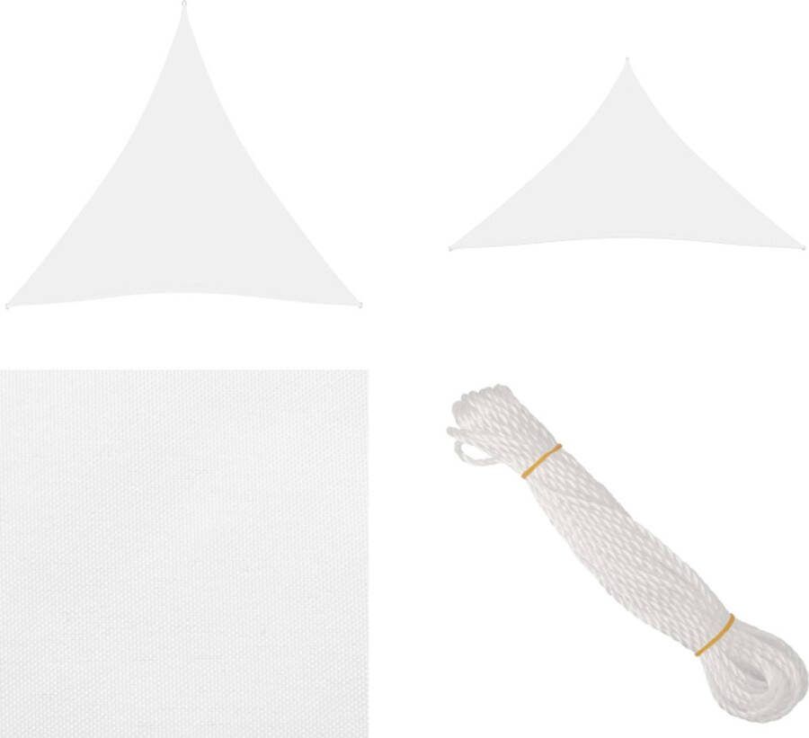 VidaXL Zonnescherm driehoekig 3-6x3-6x3-6 m oxford stof wit Zonnezeil Zonnezeilen Zonnedoek Zonnedoeken