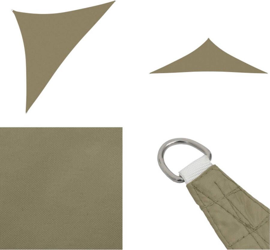 VidaXL Zonnescherm driehoekig 3x3x4-24 m oxford stof beige Zonnezeil Zonnezeilen Zonnedoek Zonnedoeken