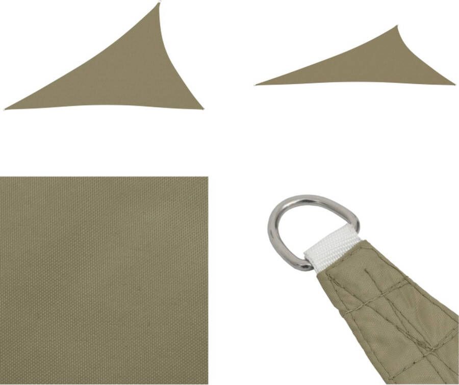 VidaXL Zonnescherm driehoekig 3x4x5 m oxford stof beige Zonnezeil Zonnezeilen Zonnedoek Zonnedoeken