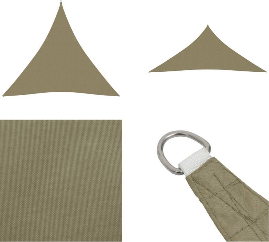 VidaXL Zonnescherm driehoekig 4x4x4 m oxford stof beige Zonnezeil Zonnezeilen Zonnedoek Zonnedoeken