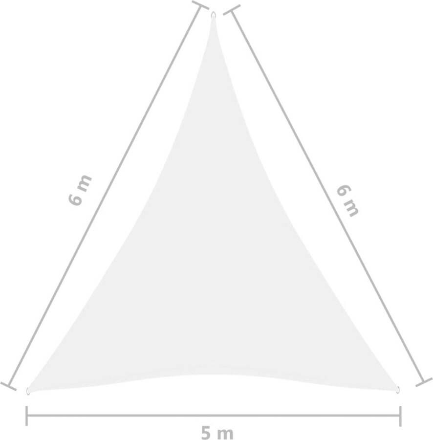 VidaXL -Zonnescherm-driehoekig-5x6x6-m-oxford-stof-wit