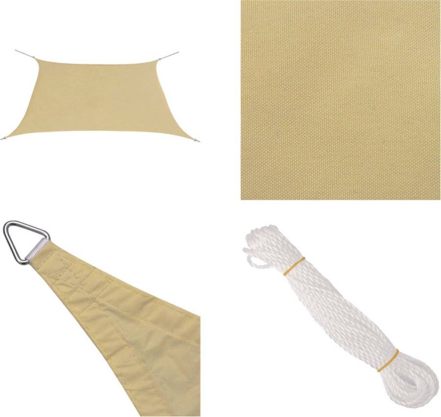 VidaXL Zonnescherm vierkant 3-6x3-6 m oxford stof beige Zonnezeil Zonnezeilen Zonnescherm Zeilen Schaduw Zeilen