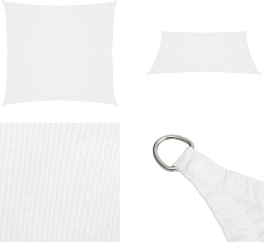 VidaXL Zonnescherm vierkant 3-6x3-6 m oxford stof wit Zonnezeil Zonnezeilen Zonnedoek Zonnedoeken