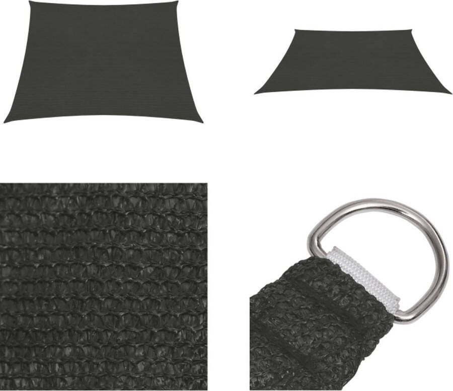 VidaXL Zonnezeil 160 g m² 3 4x2 m HDPE antracietkleurig Zonnezeil Zonnezeilen Zonnedoek Zonnedoeken