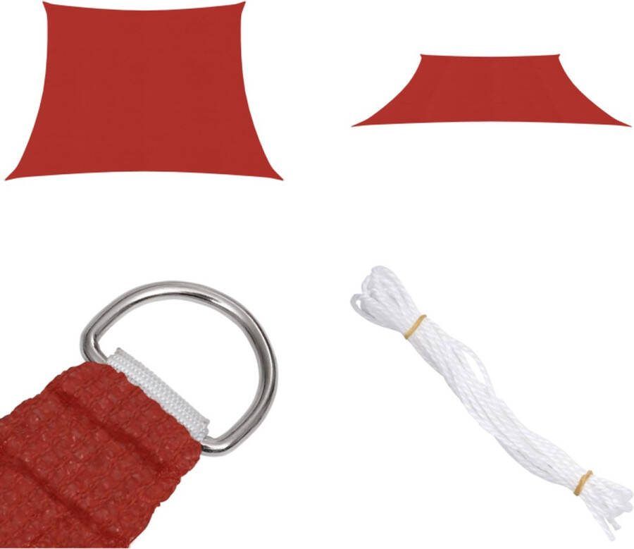 VidaXL Zonnezeil 160 g m² 3 4x2 m HDPE rood Zonnezeil Zonnezeilen Zonnedoek Zonnedoeken