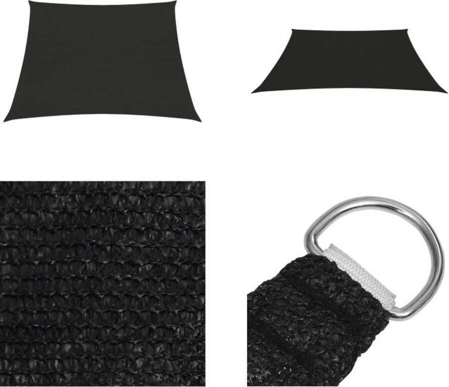 VidaXL Zonnezeil 160 g m² 3 4x2 m HDPE zwart Zonnezeil Zonnezeilen Zonnedoek Zonnedoeken