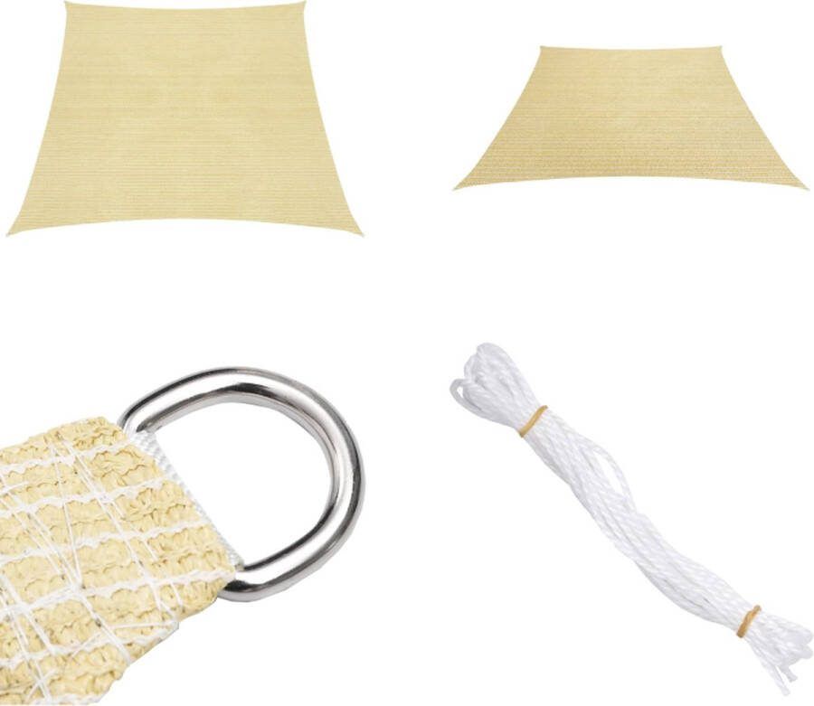 VidaXL Zonnezeil 160 g m² 4 5x3 m HDPE beige Zonnezeil Zonnezeilen Zonnedoek Zonneluifel