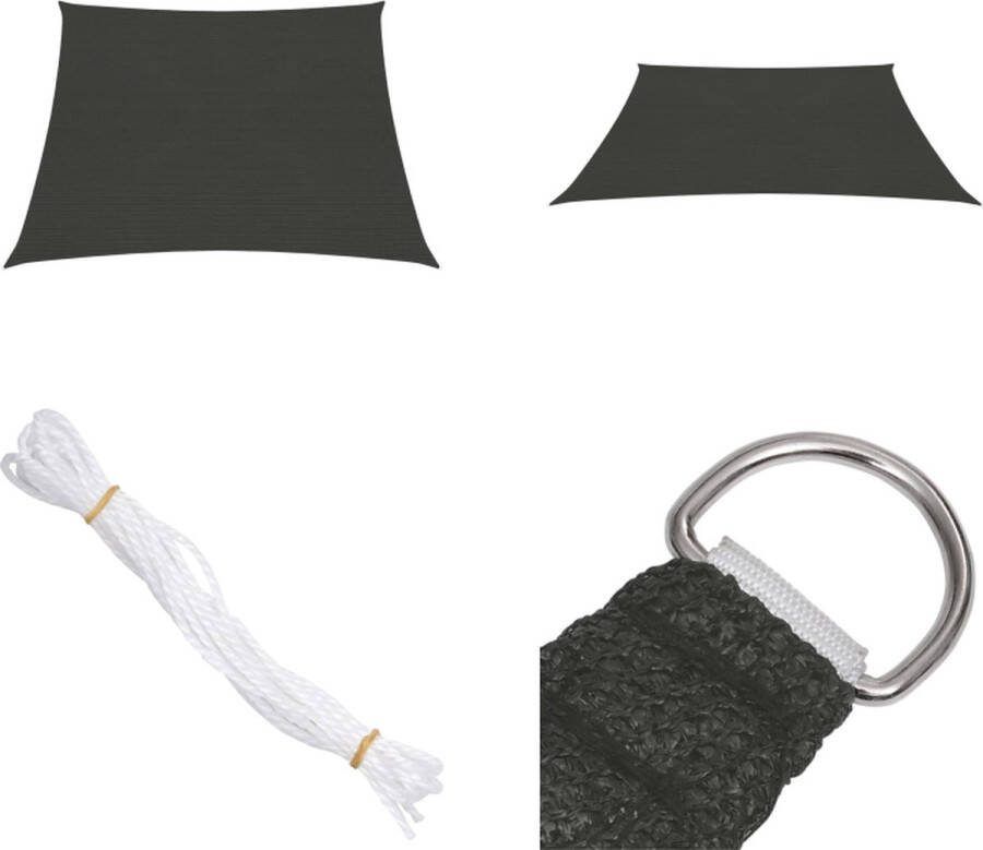 VidaXL Zonnezeil 160 g m² 4 5x4 m HDPE antracietkleurig Zonnezeil Zonnezeilen Zonnedoek Zonneluifel