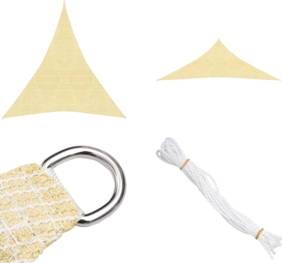 VidaXL Zonnezeil 160 g m² 5x6x6 m HDPE beige Zonnezeil Zonnezeilen Zonnedoek Zonneluifel