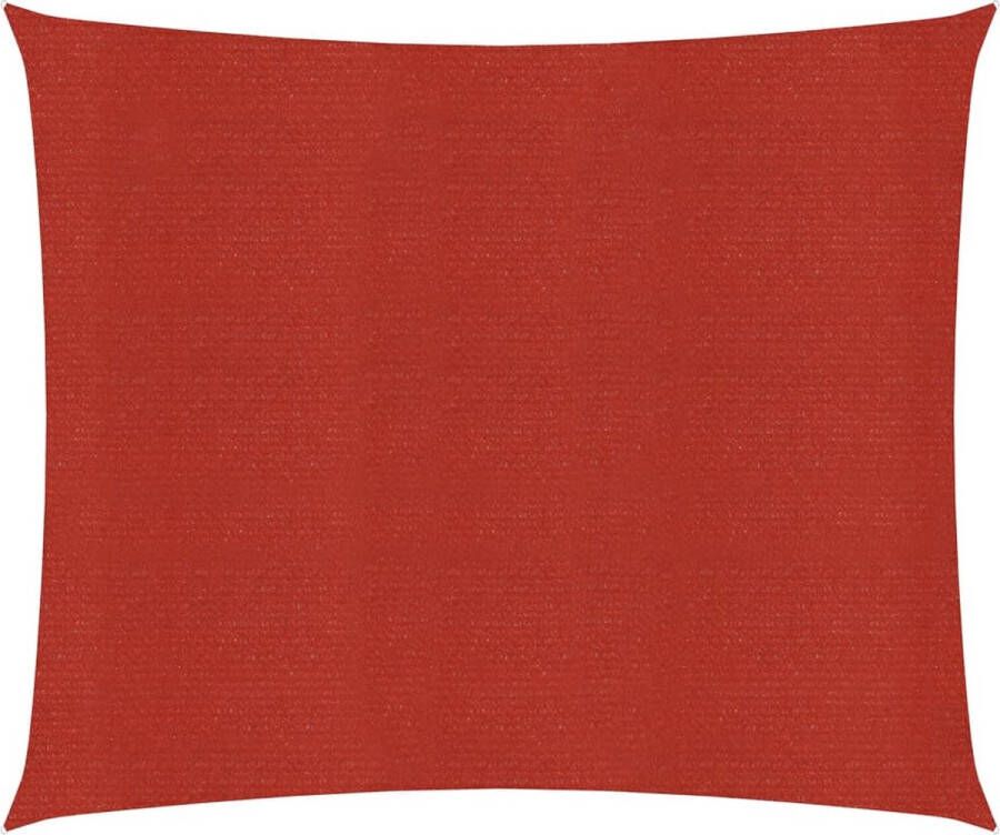 VidaXL -Zonnezeil-160-g m²-6x6-m-HDPE-rood