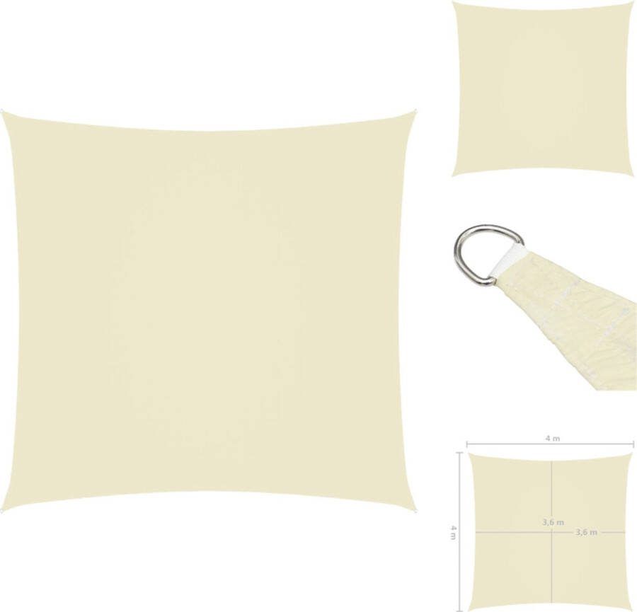 VidaXL Zonnezeil 4 x 4 m Crème PU-gecoat oxford stof Parasol
