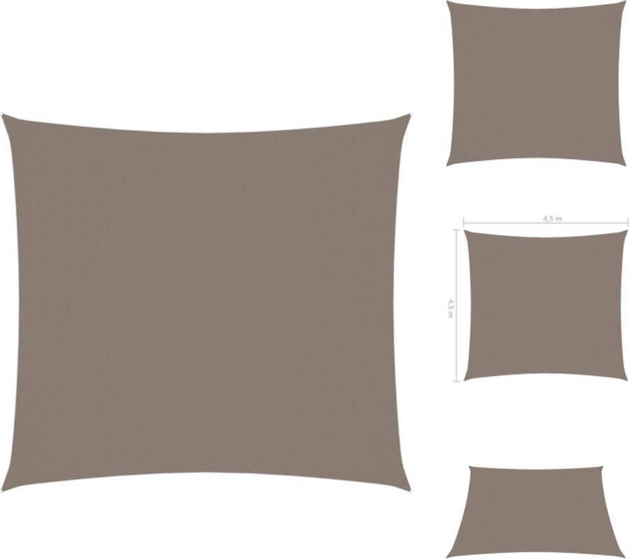 VidaXL Zonnezeil 4.5 x 4.5m Taupe kleur Waterbestendig en UV-bestendig Parasol