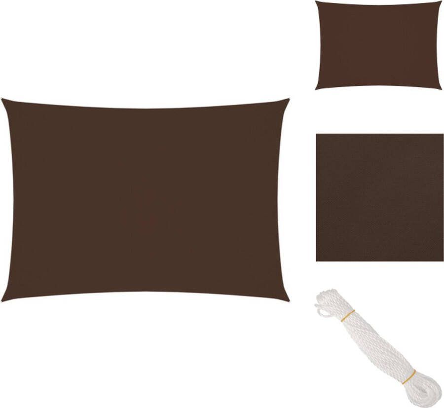 VidaXL Zonnezeil Buiten 3.5 x 4.5 m Bruin PU-gecoat Oxford Waterbestendig Parasol