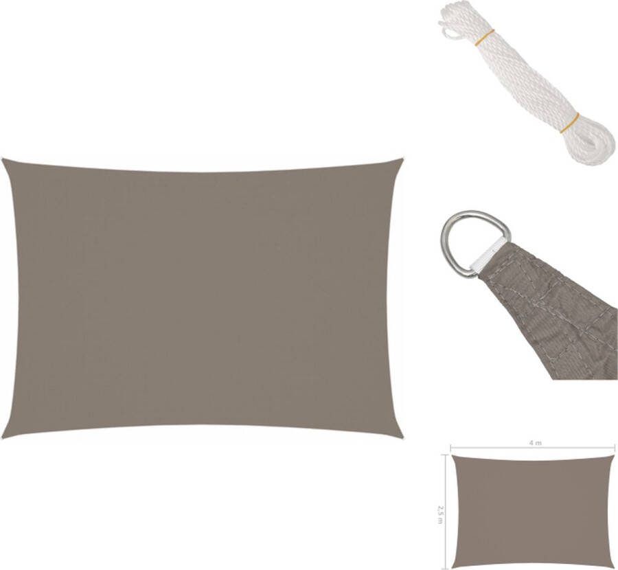 VidaXL Zonnezeil Rechthoekig 2.5 x 4 m PU-gecoat oxford stof Taupe Parasol