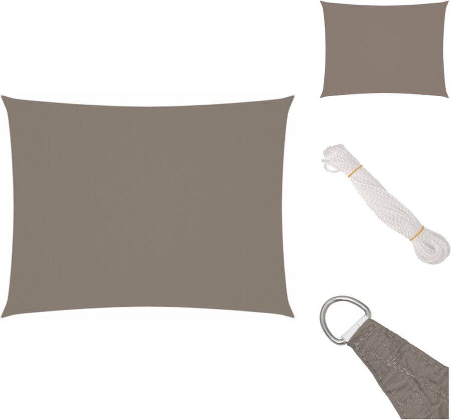 VidaXL Zonnezeil Tuin en Terras 2 x 3 m Waterbestendig Uv-beschermend Taupe Parasol