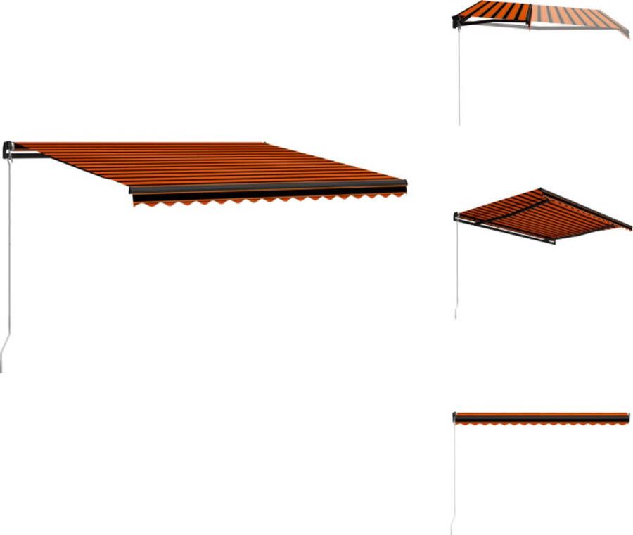 VidaXL Zonwering Uittrekbaar 400 x 300 cm Waterbestendig Aluminium frame Oranje Bruin stof Vensterzonwering